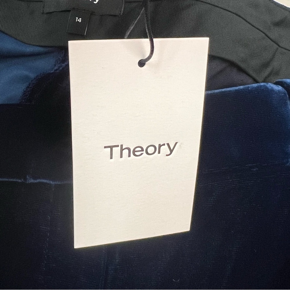 Theory Velvet Relax Straight Leg Blueberry Color Women’s Pants Size 14 - Picture 11 of 14